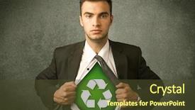  Presentation with recycle - Presentation consisting of enviroment - enviromentalist business man tearing off background and a tawny brown colored foreground