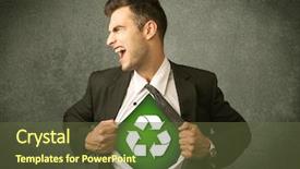  Presentation with recycle - Beautiful PPT layouts featuring enviroment - enviromentalist business man tearing off backdrop and a tawny brown colored foreground