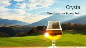  Presentation with beer - PPT layouts with enviroment - glass of fresh beer background and a sky blue colored foreground