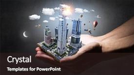  Presentation with project - Audience pleasing PPT theme consisting of enviroment - new development project mixed media backdrop and a wine colored foreground