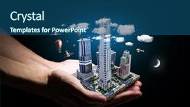  Presentation with project - Slide deck with enviroment - new development project mixed media background and a ocean colored foreground