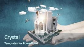  Presentation with development - Slide set with enviroment - new development project mixed media background and a ocean colored foreground