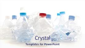  Presentation with bottles - Slides enhanced with crushed plastic bottles background and a sky blue colored foreground