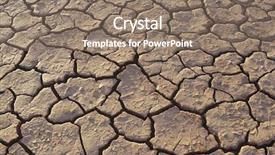  Presentation with cracked - Presentation having enviromental - cracked earth in desert full background and a coral colored foreground