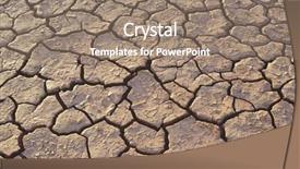  Presentation with cracked - Colorful presentation design enhanced with enviromental - cracked earth in desert full backdrop and a coral colored foreground
