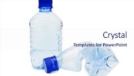  Presentation with plastic bottle - PPT theme with enviromental - crumpled plastic bottle isolated background and a sky blue colored foreground