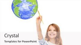  Presentation with education cute - Presentation theme featuring enviromental - education school and imaginary screen background and a sky blue colored foreground