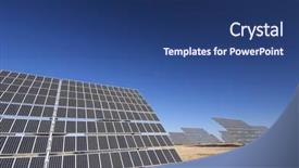  Presentation with solar panels - PPT theme consisting of enviromental - huge solar panels and clear background and a ocean colored foreground