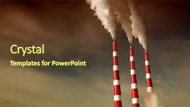  Presentation with coal - Amazing slides having enviromental - industrial smoke stack of coal backdrop and a tawny brown colored foreground