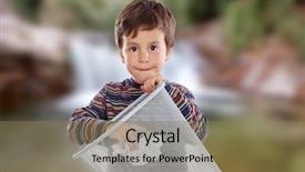  Presentation with bin - Cool new presentation theme with enviromental - little kid on the outside backdrop and a coral colored foreground