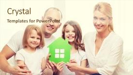  Presentation with green real estate - Cool new PPT layouts with enviromental - real estate family children backdrop and a cream colored foreground