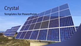  Presentation with energy solar - Beautiful slides featuring enviromental - solar panels for electrical energy backdrop and a light blue colored foreground