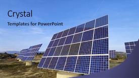  Presentation with energy solar - PPT theme having enviromental - solar panels for electrical energy background and a light blue colored foreground