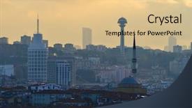  Presentation with population - Slides enhanced with population environment - ankara skyline at sunset background and a lemonade colored foreground