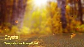  Presentation with autumn leaves falling - PPT theme enhanced with environment - beautiful autumn landscape with yellow background and a tawny brown colored foreground