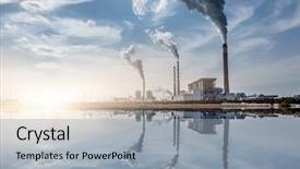  Presentation with chemical plant - PPT layouts having environment - chemical plant toned iamges zhaijiang background and a light gray colored foreground