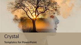  Presentation with tan - Colorful presentation enhanced with environment - double exposure beautiful woman backdrop and a coral colored foreground