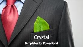  Presentation with green leaf - Beautiful theme featuring environment - ecology concept businessman keeping backdrop and a dark gray colored foreground