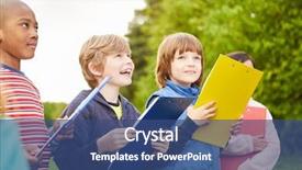  Presentation with kids birthday - Audience pleasing presentation consisting of environment - group of kids together play backdrop and a ocean colored foreground