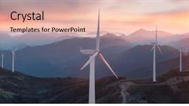  Presentation with wind energy - PPT layouts having environment - renewable energy wind turbines background and a lemonade colored foreground