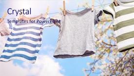  Presentation with laundry - Slide deck enhanced with environment - rope with clean clothes outdoors background and a sky blue colored foreground