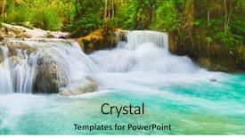  Presentation with waterfalls - Amazing presentation design having environment - tat kuang si waterfalls beautiful backdrop and a mint green colored foreground