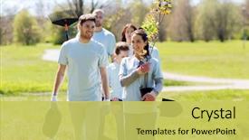 Presentation with charity - Theme consisting of environment - volunteering charity people and ecology background and a yellow colored foreground