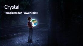  Presentation with environment - Theme having environment - whole world in hands mixed background and a wine colored foreground