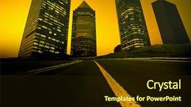  Presentation with environment - PPT theme enhanced with environment building - abstract background of the road background and a  colored foreground