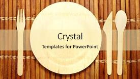  Presentation with eco friendly - Audience pleasing presentation theme consisting of environment compost - eco-friendly bamboo plate and silverware backdrop and a blonde colored foreground