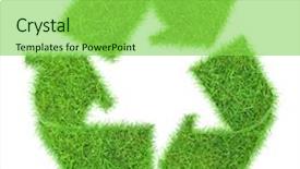  Presentation with recycle - Theme having waste icon - recycle symbol from grass isolated background and a seafoam green colored foreground