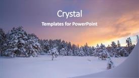  Presentation with winter landscape winter tree - PPT theme consisting of environment cover - beautiful winter landscape snow tree background and a coral colored foreground