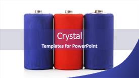  Presentation with batteries - Slide deck with environment degradation - alkaline batteries isolated on white background and a  colored foreground