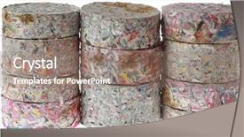  Presentation with stack - Cool new presentation design with environment degradation - stack of compressed paper log backdrop and a coral colored foreground