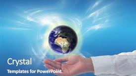  Presentation with environment health safety - PPT theme with environment health safety - earth is in your hands background and a teal colored foreground