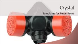  Presentation with mask - Theme featuring environment health safety - front view of respirator mask background and a light gray colored foreground