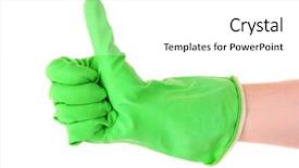  Presentation with health environment - Colorful theme enhanced with environment health safety - thumbs up with a green backdrop and a white colored foreground