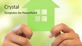  Presentation with green real estate - PPT theme enhanced with ancient spanish synagogue in prague background and a light blue colored foreground