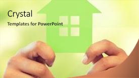  Presentation with green real estate - Cool new presentation design with environment human population - business eco and real estate backdrop and a soft green colored foreground