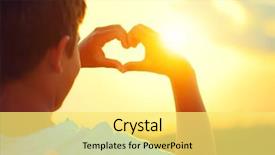  Presentation with hands heart - Amazing presentation theme having environment kids - happy little boy making heart backdrop and a yellow colored foreground