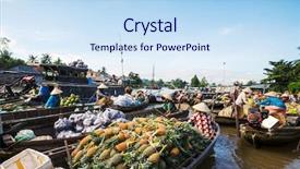  Presentation with mekong delta - Beautiful slides featuring environment market - mekong delta backdrop and a sky blue colored foreground