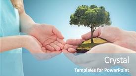  Presentation with family tree - Presentation theme having environment people charity and family background and a light blue colored foreground