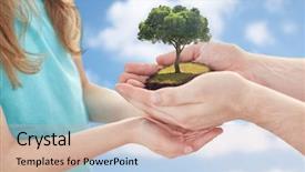  Presentation with earth day - Beautiful slides featuring environment people charity and family backdrop and a coral colored foreground