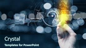  Presentation with scientist - Amazing theme having environment scientific - close up of scientist hand backdrop and a navy blue colored foreground