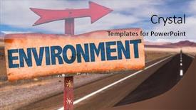  Presentation with environment - Colorful presentation design enhanced with environment sign with road background backdrop and a light blue colored foreground