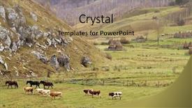  Presentation with romania - Amazing PPT theme having environment tradisition - traditional village in the carpathians backdrop and a coral colored foreground