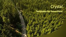  Presentation with forests - Cool new presentation design with environment tundra - aerial view of vast forests backdrop and a tawny brown colored foreground