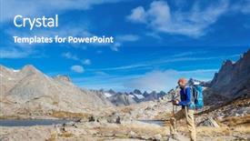  Presentation with tundra - Slide set with environment tundra - hike in autumn mountains background and a teal colored foreground