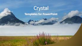  Presentation with meadow - Cool new presentation design with environment tundra - meadow in alaska backdrop and a teal colored foreground