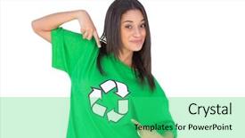  Presentation with environmental - Presentation design having environmental activist pointing background and a seafoam green colored foreground